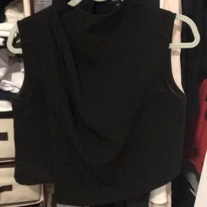 Gorgeous pleated sleeveless blouse (mock neck)